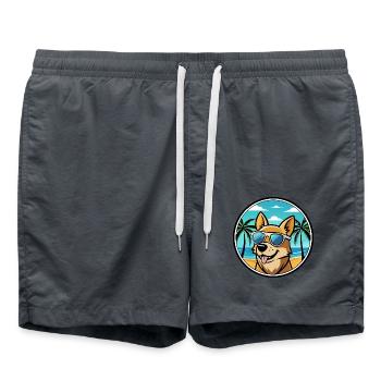 Portugiesische Podengo Hunderasse Cartoon Sonnenbrille - Badeshorts - Anthrazit - Vorne - AI Model Male 185 light (185cm)