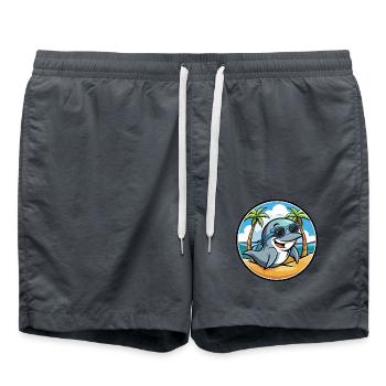 Delfin Lustige Cartoon Sommer Strand Sonnenbrille Cool - Badeshorts - Anthrazit - Vorne - AI Model Male 185 light (185cm)
