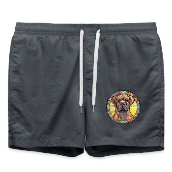 Perro de Presa Canario Hunderasse Buntglas Col - Badeshorts - Anthrazit - Vorne - AI Model Male 185 light (185cm)