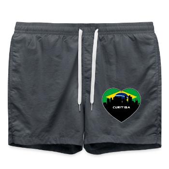 Curitiba Brasilien Flagge Skyline Reise Souvenir - Badeshorts - Anthrazit - Vorne - AI Model Male 185 light (185cm)