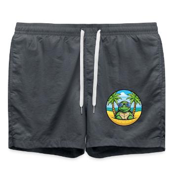 Turtle Funny Cartoon Summer Beach Sunglasses Cool - Swim Trunks - anthracite - Front - AI Model Male 185 light (185cm)