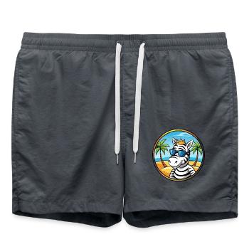 Zèbre Drôle Dessin Animé Plage D’été Lunettes De Soleil Cool - Short de bain - charbon - Devant - AI Model Male 185 light (185cm)