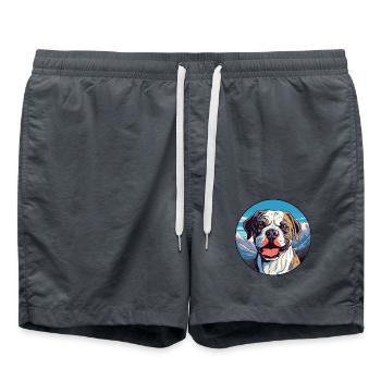 Córdoba Kampfhund Rasse Cartoon Kawaii Watercol - Badeshorts - Anthrazit - Vorne - AI Model Male 185 light (185cm)
