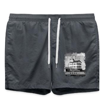 Märke leuchtturm Produkte, Finnland Leuchtturm, Grau - Badeshorts - Anthrazit - Vorne - AI Model Male 185 light (185cm)
