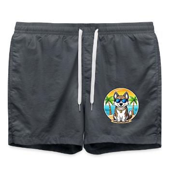 Lunettes de soleil de dessin animé Laika Dog Breed de Sibérie orientale - Short de bain - charbon - Devant - AI Model Male 185 light (185cm)