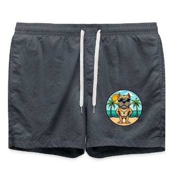 Bull Boxer Hund Rasse Cartoon Sonnenbrille Strand - Badeshorts - Anthrazit - Vorne - AI Model Male 185 light (185cm)