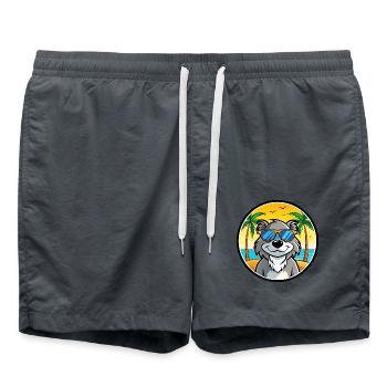 Drentse Patrijshond Hunderasse Cartoon Sonnenbrille - Badeshorts - Anthrazit - Vorne - AI Model Male 185 light (185cm)