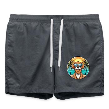 Picardy Spaniel Dog Breed Cartoon Sunglasses Beach - Swim Trunks - anthracite - Front - AI Model Male 185 light (185cm)