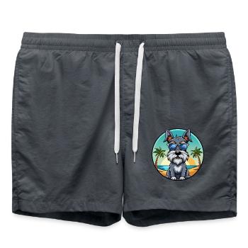 Standard Schnauzer Dog Breed Cartoon Sunglasses - Swim Trunks - anthracite - Front - AI Model Male 185 light (185cm)