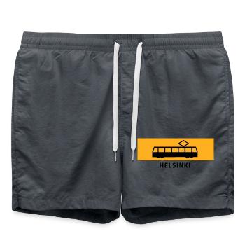 RATIKKA STOP HELSINKI T-Shirts und Geschenkartikel - Badeshorts - Anthrazit - Vorne - AI Model Male 185 light (185cm)
