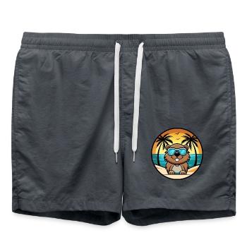Biber Lustige Cartoon Sommer Strand Sonnenbrille Cool - Badeshorts - Anthrazit - Vorne - AI Model Male 185 light (185cm)