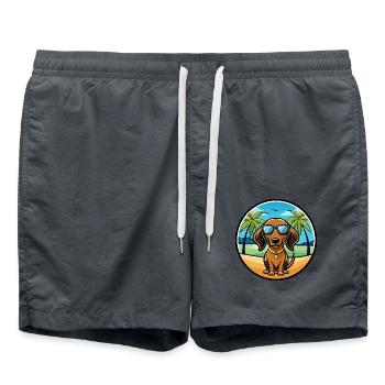 Alpine Dachsbracke Hunderasse Cartoon Sonnenbrille - Badeshorts - Anthrazit - Vorne - AI Model Male 185 light (185cm)