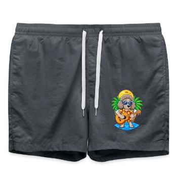 Lustige Pudel Hund Sommer Strand Sonnenbrille Hawaiianisch - Badeshorts - Anthrazit - Vorne - AI Model Male 185 light (185cm)