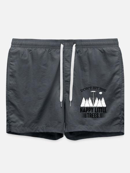 Don‘t Hit The Happy Little Trees Discgolf Geschenk - Badeshorts - Anthrazit