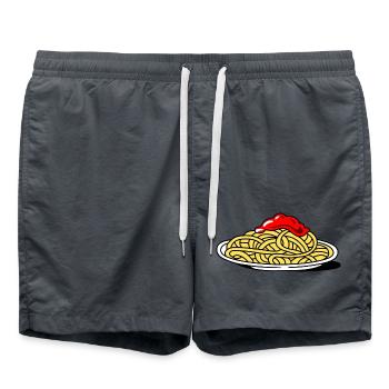 Spaghetti mit Tomaten - Badeshorts - Anthrazit - Vorne - AI Model Male 185 light (185cm)