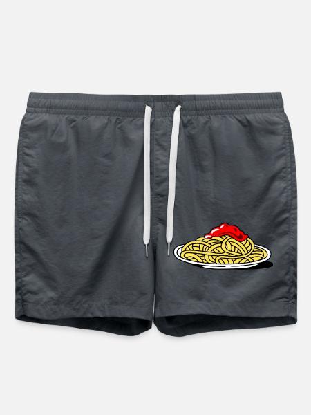 Spaghetti mit Tomaten - Badeshorts - Anthrazit