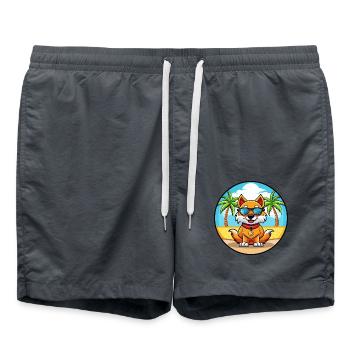 Chinesische kaiserliche Hunderasse Cartoon Sonnenbrille Strand - Badeshorts - Anthrazit - Vorne - AI Model Male 185 light (185cm)