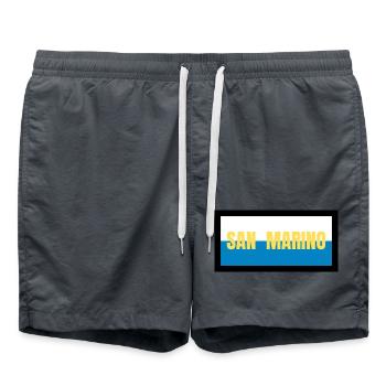 San Marino Flag Colors - Swim Trunks - anthracite - Front - AI Model Male 185 light (185cm)