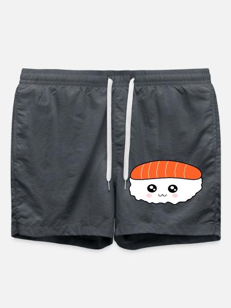 Kawaii Sushi Japan Essen Asien Weihnachts Geschenk - Badeshorts - Anthrazit