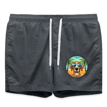 Portugiesische Pointer Hunderasse Cartoon Sonnenbrille - Badeshorts - Anthrazit - Vorne - AI Model Male 185 light (185cm)