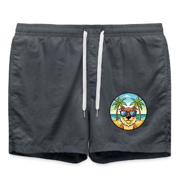 Berger De Beauce Dog Breed Cartoon Sunglass Beach - Swim Trunks - anthracite - Front - AI Model Male 185 light (185cm)
