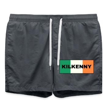 Kilkenny City in irischer Flagge - Badeshorts - Anthrazit - Vorne - AI Model Male 185 light (185cm)