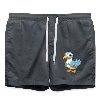 Albatross Mascotte mignonne Personnage de dessin animé Kawaii - Short de bain - charbon - Devant - AI Model Male 185 light (185cm)