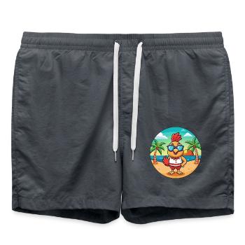 Rooster Funny Cartoon Summer Beach Sunglasses - Swim Trunks - anthracite - Front - AI Model Male 185 light (185cm)
