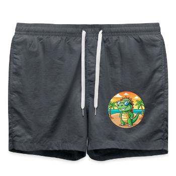 Iguane Lunettes de soleil de plage d’été de dessin animé drôle - Short de bain - charbon - Devant - AI Model Male 185 light (185cm)