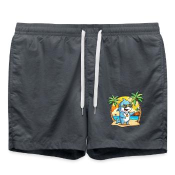 Delphin Lustige Cartoon Sommer Strand Sonnenbrille - Badeshorts - Anthrazit - Vorne - AI Model Male 185 light (185cm)