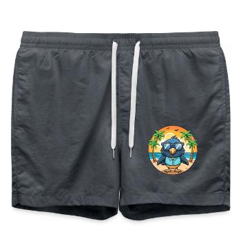 Krähe Lustige Cartoon Sommer Strand Sonnenbrille - Badeshorts - Anthrazit - Vorne - AI Model Male 185 light (185cm)