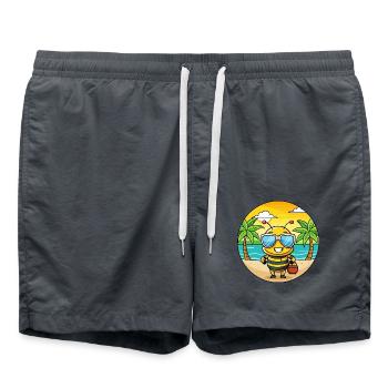 Biene Lustige Cartoon Sommer Strand Sonnenbrille - Badeshorts - Anthrazit - Vorne - AI Model Male 185 light (185cm)