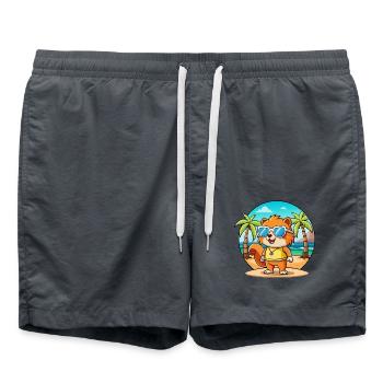 Squirrel Funny Cartoon Summer Beach Sunglasses - Swim Trunks - anthracite - Front - AI Model Male 185 light (185cm)