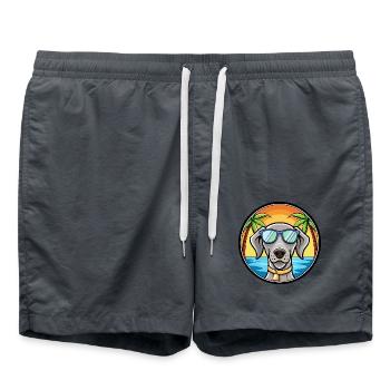 Weimaraner Hund Rasse Cartoon Sonnenbrille Strand - Badeshorts - Anthrazit - Vorne - AI Model Male 185 light (185cm)