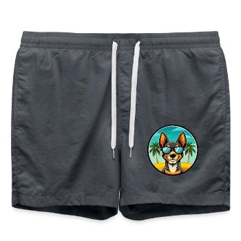 Spielzeug Manchester Terrier Hunderasse Cartoon Strand - Badeshorts - Anthrazit - Vorne - AI Model Male 185 light (185cm)