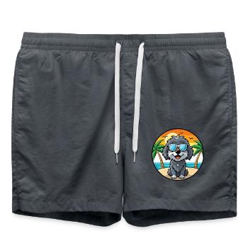 Portugiesische Wasserhundrasse Cartoon Sonnenbrille Strand - Badeshorts - Anthrazit - Vorne - AI Model Male 185 light (185cm)