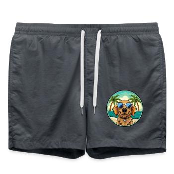Picardy Spaniel Dog Breed Cartoon Sunglasses Beach - Swim Trunks - anthracite - Front - AI Model Male 185 light (185cm)