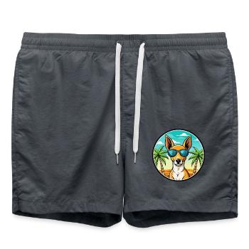 Podenco Canario Hunderasse Cartoon Sonnenbrille Strand - Badeshorts - Anthrazit - Vorne - AI Model Male 185 light (185cm)