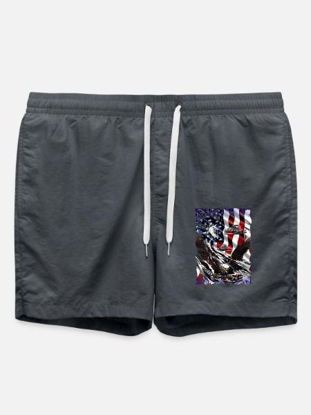 USA Flagge Adler Truck Muster - Badeshorts - Anthrazit