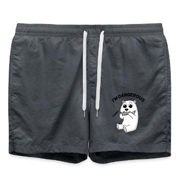 Cadeau de bébé ours polaire ours polaire - Short de bain - charbon - Devant - AI Model Male 185 light (185cm)