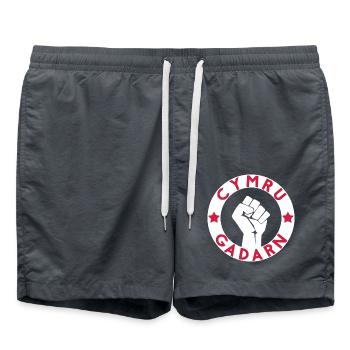 Cymru Gadarn - Badeshorts - Anthrazit - Vorne - AI Model Male 185 light (185cm)