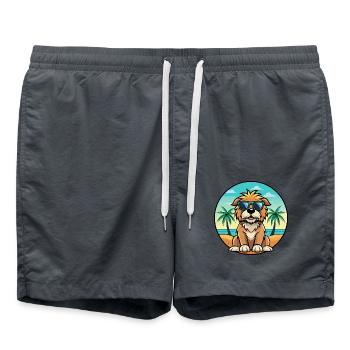 Otterhound Dog Breed Cartoon Sunglasses Beach - Swim Trunks - anthracite - Front - AI Model Male 185 light (185cm)