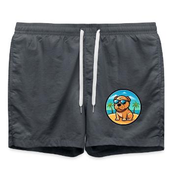 Miniatur Shar Pei Hunderasse Cartoon Sonnenbrille - Badeshorts - Anthrazit - Vorne - AI Model Male 185 light (185cm)