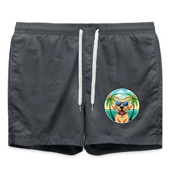 Labrador Dog Breed Cartoon Sunglasses Beach - Swim Trunks - anthracite - Front - AI Model Male 185 light (185cm)