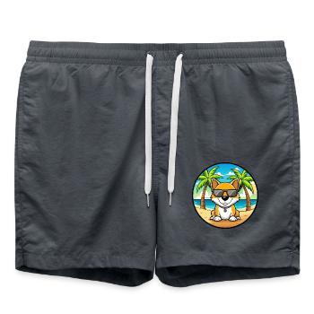 Kintamani Dog Breed Cartoon Sunglasses Beach - Swim Trunks - anthracite - Front - AI Model Male 185 light (185cm)
