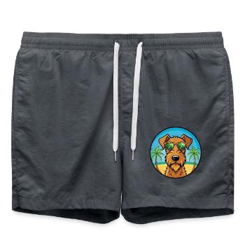 Irish Terrier Hunderasse Cartoon Sonnenbrille Strand - Badeshorts - Anthrazit - Vorne - AI Model Male 185 light (185cm)