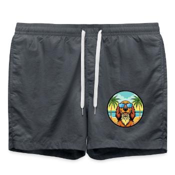 Gordon Setter Chien Race Dessin Animé Lunettes de Soleil Plage - Short de bain - charbon - Devant - AI Model Male 185 light (185cm)