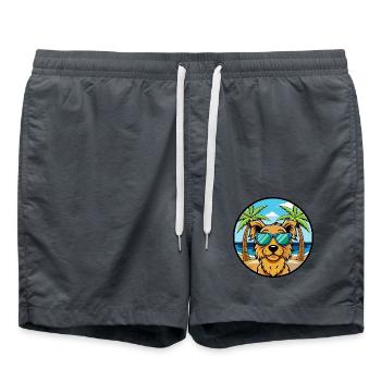 Hovawart Chien Race Dessin Animé Lunettes de Soleil Plage - Short de bain - charbon - Devant - AI Model Male 185 light (185cm)