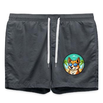 Carolina Dog Breed Cartoon Sunglasses Beach - Swim Trunks - anthracite - Front - AI Model Male 185 light (185cm)