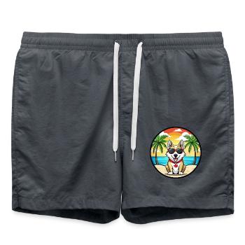 Kanadischer Labrador Husky Hunderasse Cartoon Beach - Badeshorts - Anthrazit - Vorne - AI Model Male 185 light (185cm)